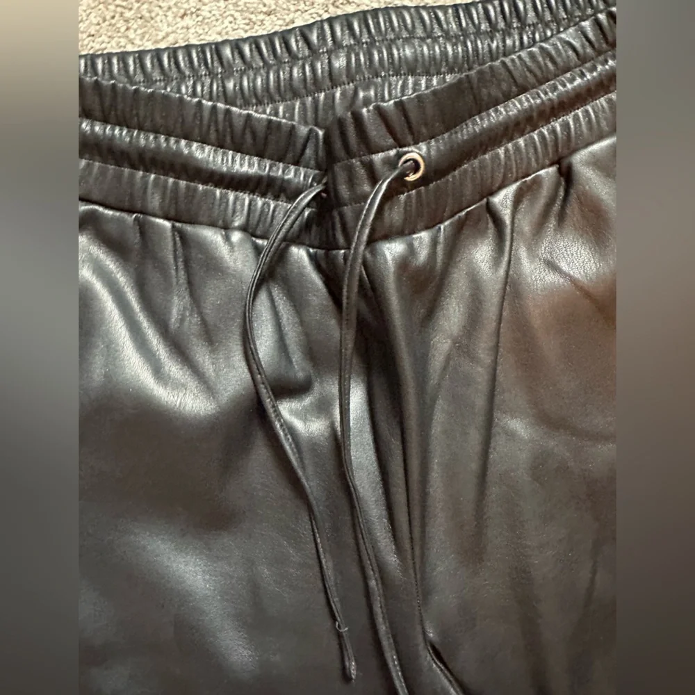 LOFT Black Faux Leather Pants - Picture 2 of 4